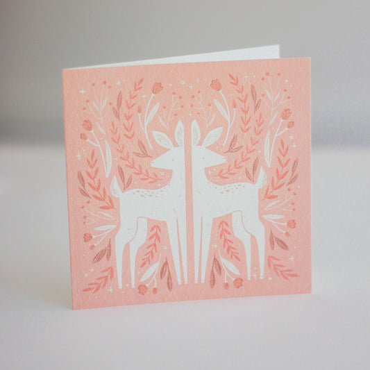 Twin Fawns in Pink